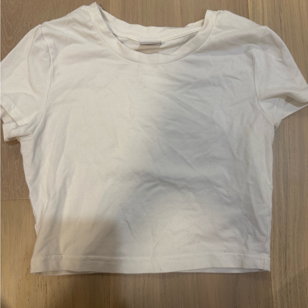 TNA White Cropped T-Shirt